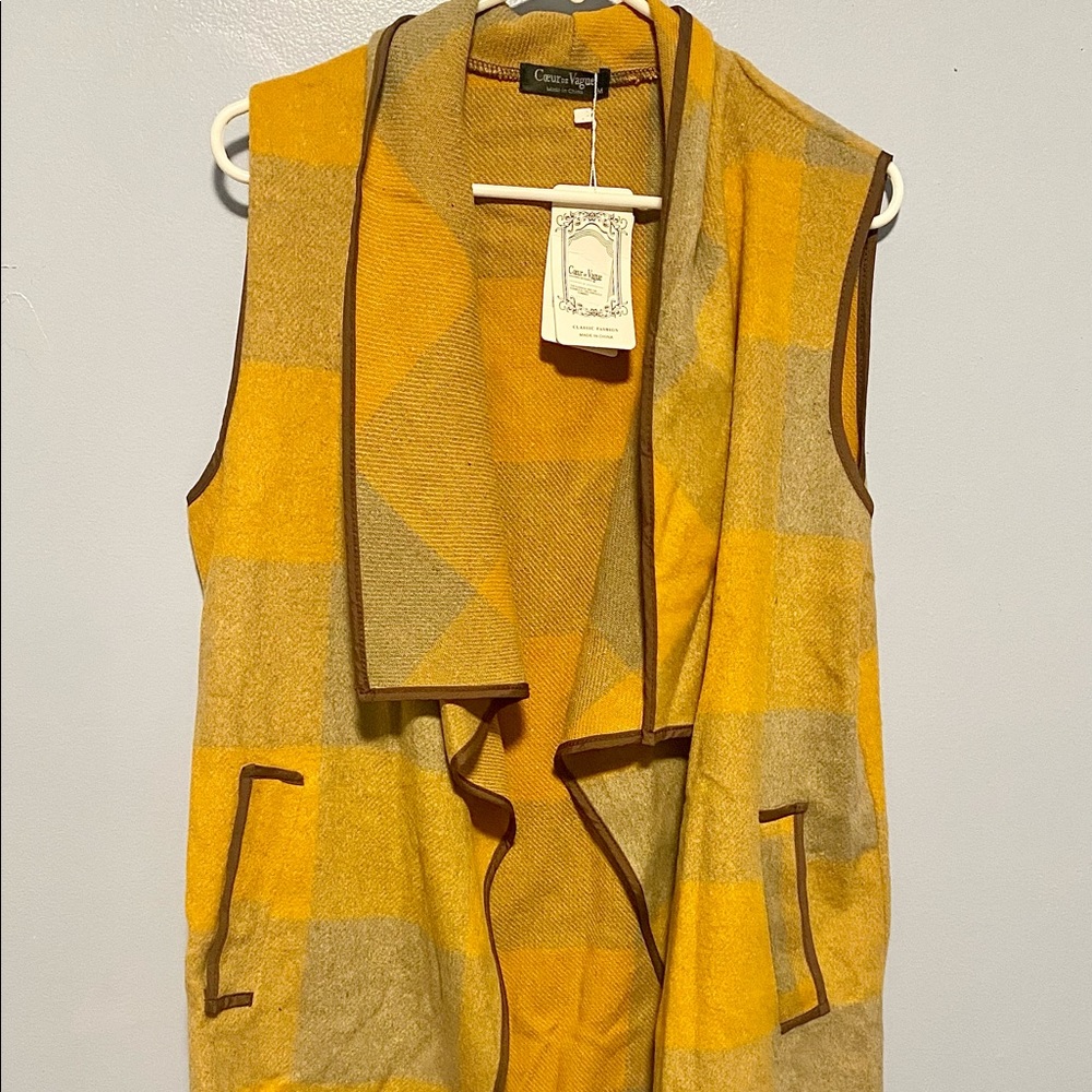 Plaid Sweater Vest cardigan  NWT